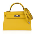 Verso Mini Kelly 20 Bag Sellier Jaune de Naples & Gold Chevre Leather with Palladium Hardware