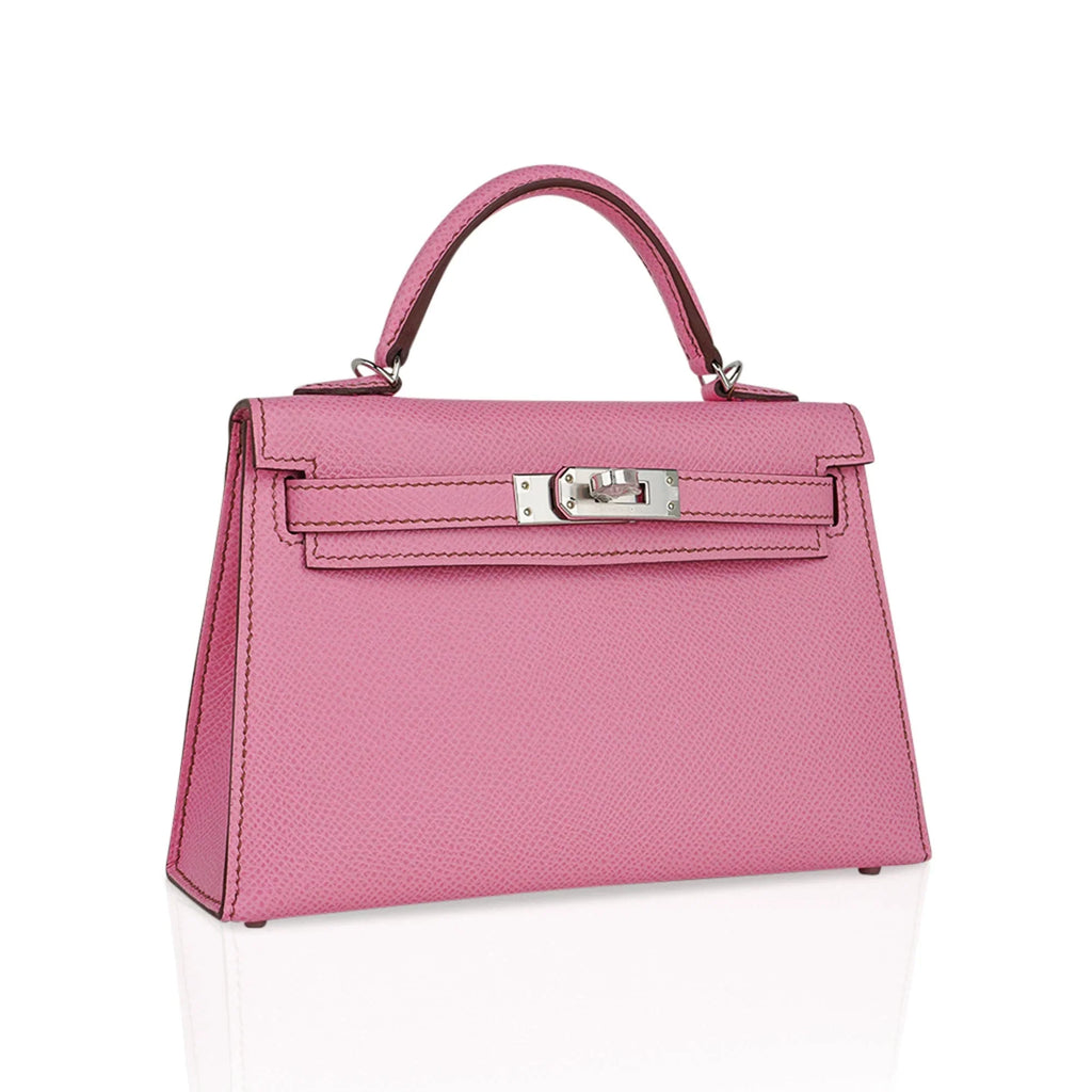 Mini Kelly 20 Sellier Bag in 5P Pink Bubblegum Epsom Leather with Palladium Hardware