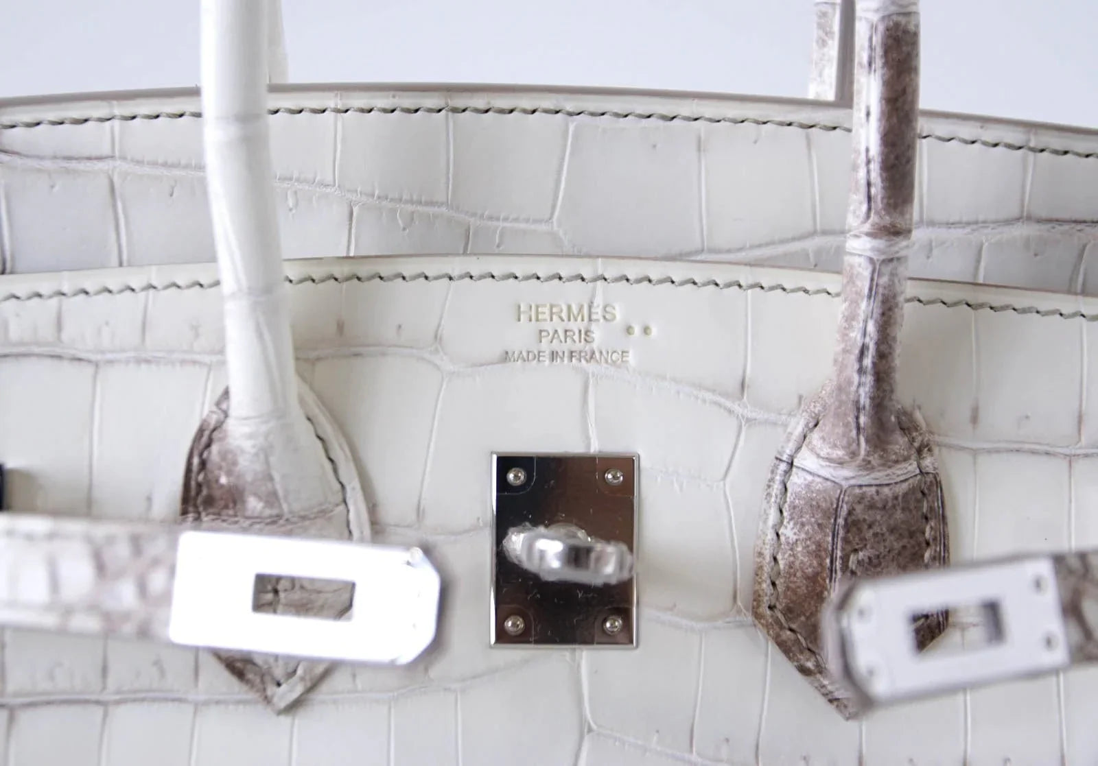 Birkin 25 Bag Blanc Himalaya Exquisite Jewel Palladium Hardware