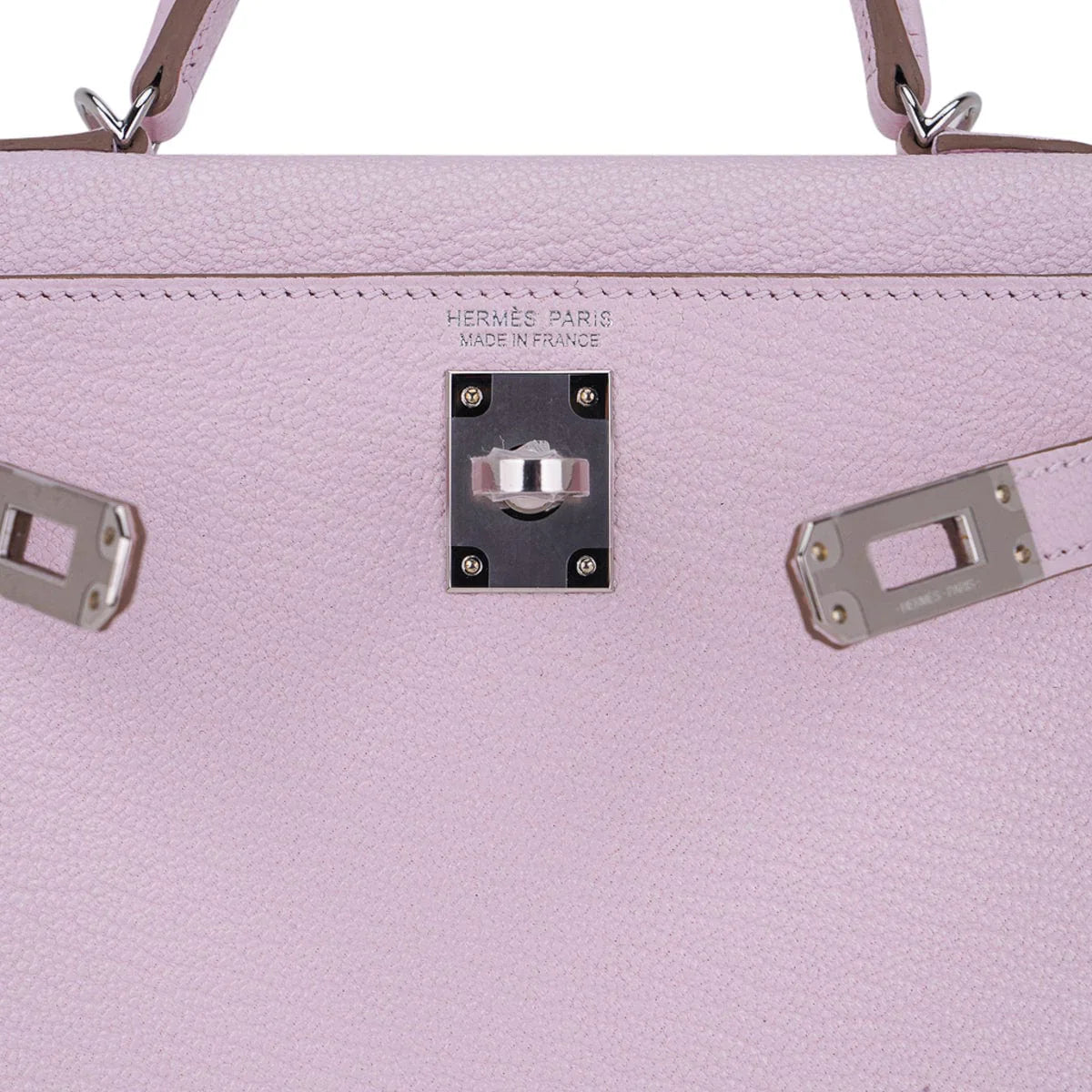 Mini Kelly 20 Bag Sellier Mauve Pale Chevre Leather with Palladium Hardware