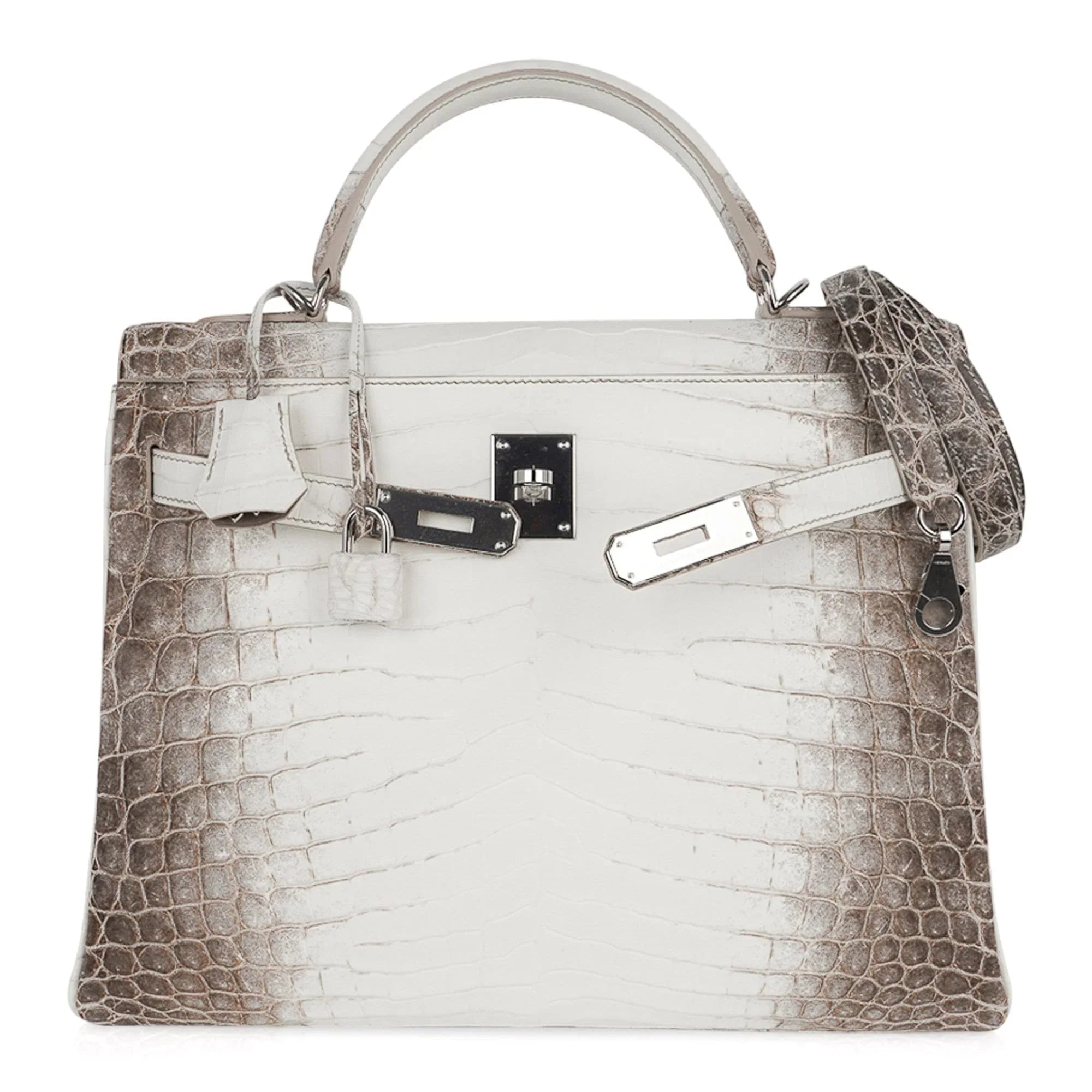 Limited Edition Kelly 32 Bag Himalaya Crocodile with Palladium Hardware