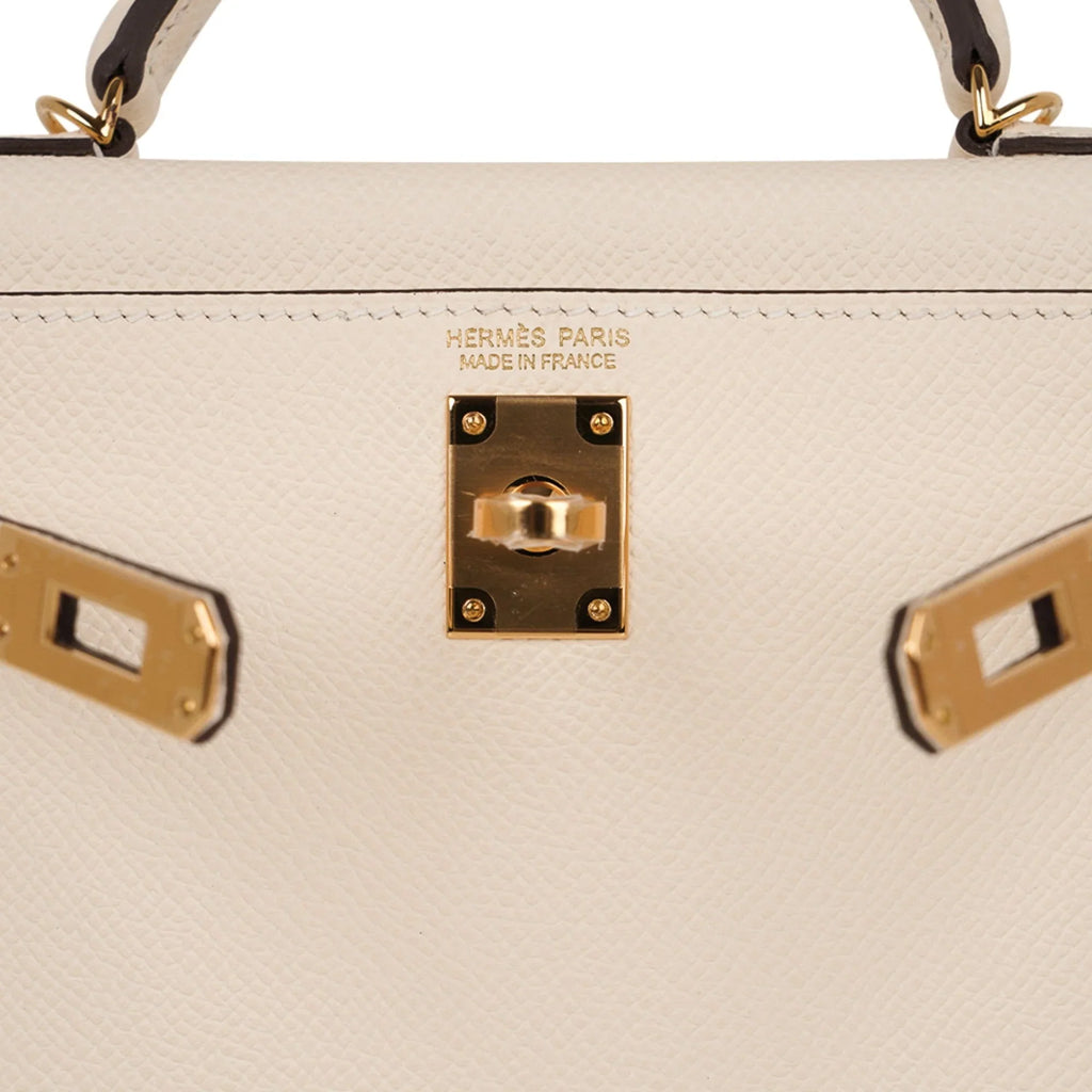 Mini Kelly 20 Bag Sellier Nata Epsom with Gold Hardware