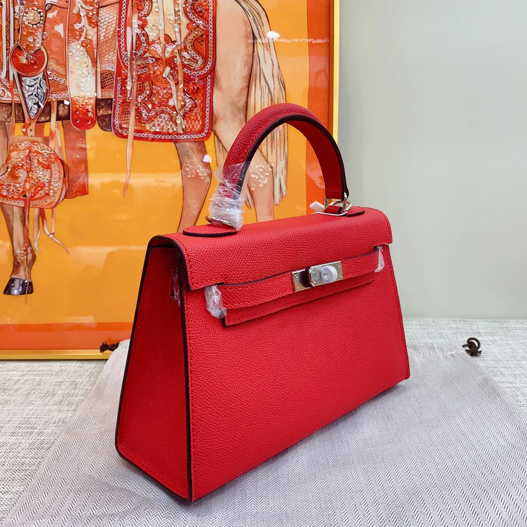 Kelly Sellier Rouge Tomate Epsom Palladium Hardware