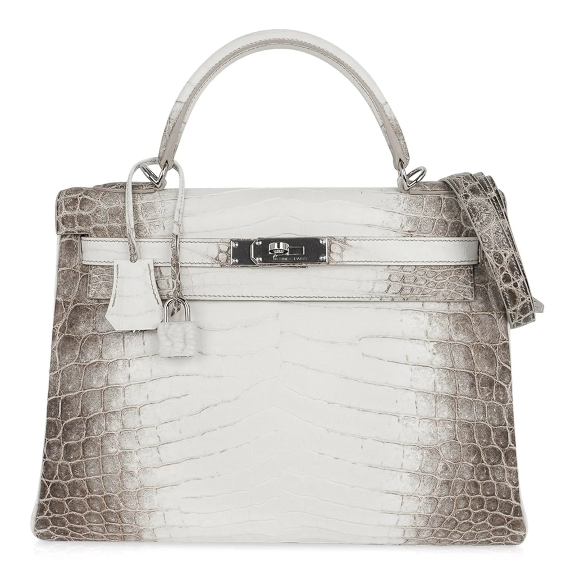 Limited Edition Kelly 32 Bag Himalaya Crocodile with Palladium Hardware
