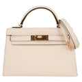 Mini Kelly 20 Bag Sellier Nata Epsom with Gold Hardware